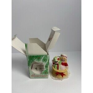 Vintage Jasco Lil Bassinet Chimer Bells Porcelain Christmas Ornament With Box